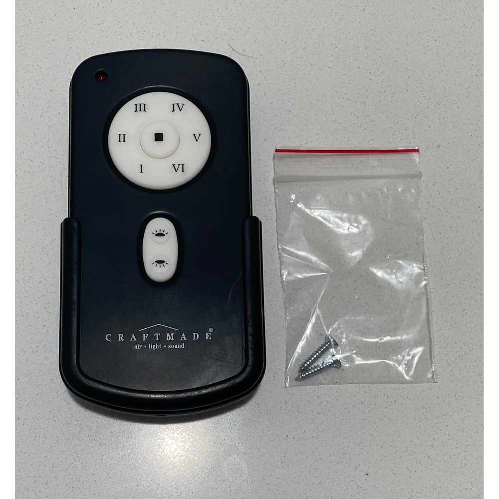 Craftmade RH787T Ceiling Fan Remote Control FCC CHQRH787T Black W/ Mount Cradle